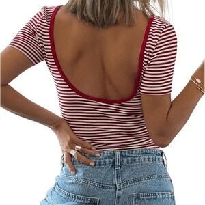 Women's summer Backless Short sleeve top!